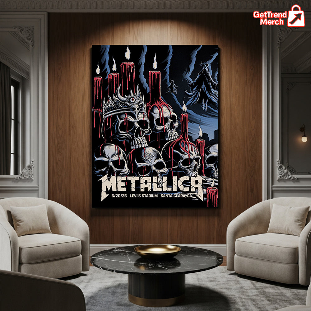 Metallica Santa Clara 2025 Poster Canvas – Official Tour Art by Brandon Heart, Levi’s Stadium - Get Trend Merch